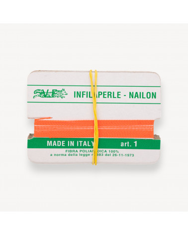 Filo Infilaperle Di Fibra Poliamidica 12pz Arancio Fluo Misura 1-FILI INFILAPERLE | Worldofjewel.com