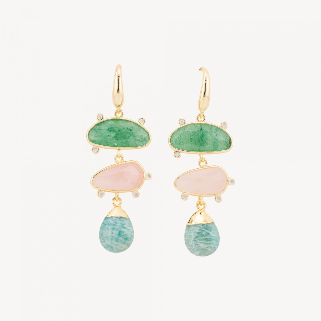 Ohrstecker aus Bronze mit Zirkonia und Edelsteinen MOD.1-Ohrringe mit Stil | Worldofjewel.com