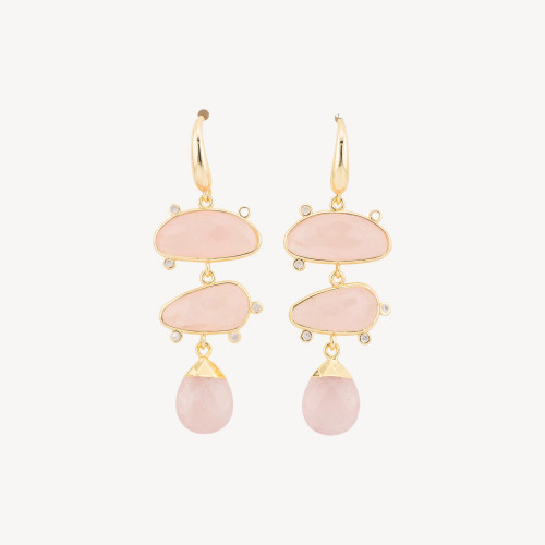 Pendientes de Bronce con Circonitas y Piedras Preciosas engastadas MOD.2