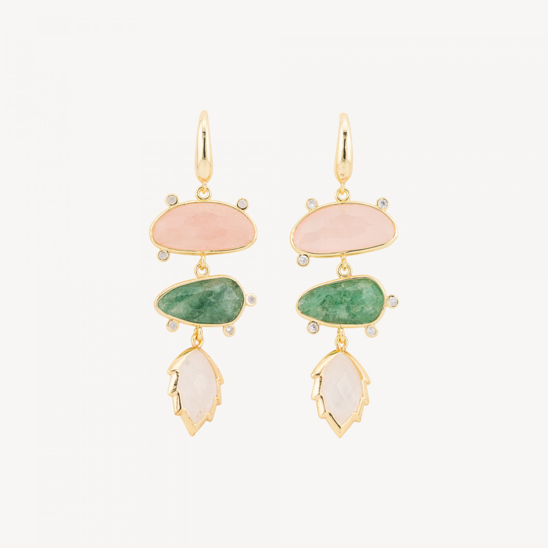 Pendientes de Bronce con Circonitas y Piedras Preciosas engastadas MOD.3-PENDIENTES HECHOS CON ESTILO | Worldofjewel.com