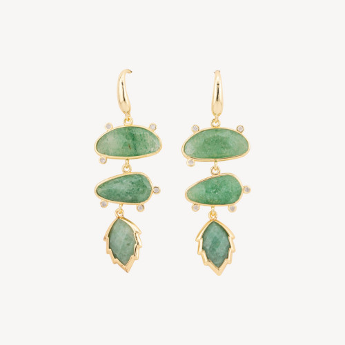 Boucles d'oreilles puces en bronze avec zirconiums et pierres précieuses MOD.5