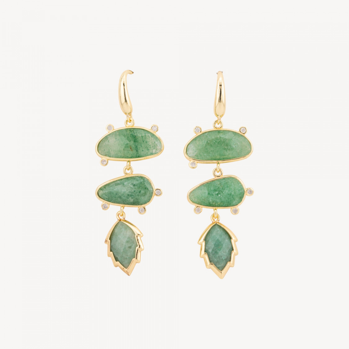 Bronze Stud Earrings with Zirconia and Set Gemstones MOD.5-EARRINGS MADE WITH STYLE | Worldofjewel.com