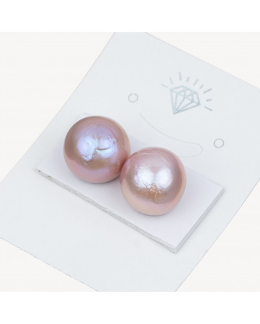 Perle di Fiume Barocche Tondo 1 Foro (SEZ) 14,0-14,5mm 10 Paia Lilla-PERLE DI FIUME TONDE A 1 FORO ACQUA DOLCE COLTIVATE | Worldofjewel.com