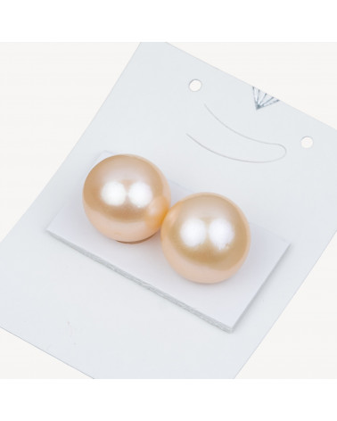 Perle di Fiume Barocche Tondo 1 Foro (SEZ) 14,0-14,5mm 10 Paia Rosa-PERLAS DE RÍO CULTIVADAS DE AGUA DULCE REDONDAS DE 1 AGUJERO | Worldofjewel.com