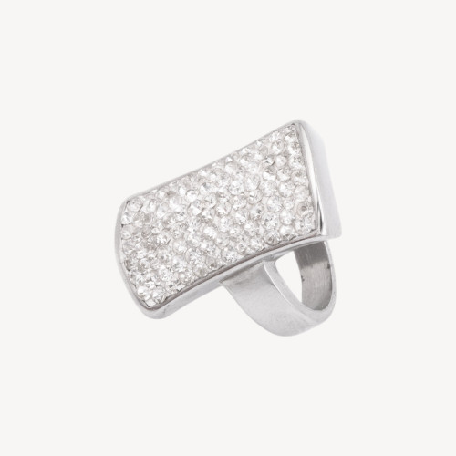 Anillo de acero con circonitas Colección Zaira MOD.1 Talla 8