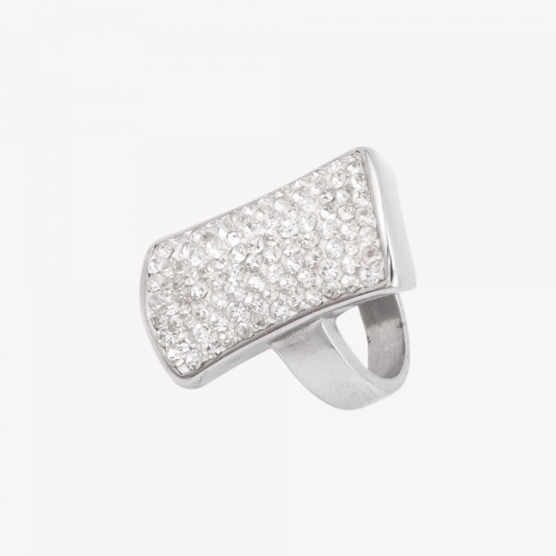 Anello In Acciaio Collezione Zaira Con Zirconi MOD.1 Misura 8-ANELLI BIJOUX | Worldofjewel.com