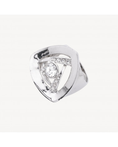 Anello In Acciaio Collezione Zaira Con Zirconi MOD.10 Misura 7-ANILLOS BIJOUX | Worldofjewel.com