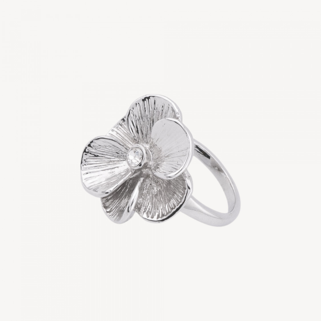 Anillo de acero con circonitas Colección Zaira MOD.12 Talla 7-ANILLOS BIJOUX | Worldofjewel.com