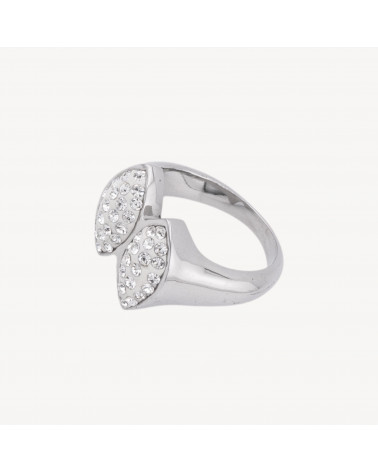 Anello In Acciaio Collezione Zaira Con Zirconi MOD.3 Misura 7-ANELLI BIJOUX | Worldofjewel.com