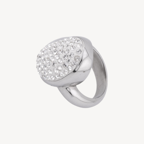 Zaira Collection Steel Ring with Zirconia MOD.4 Size 8
