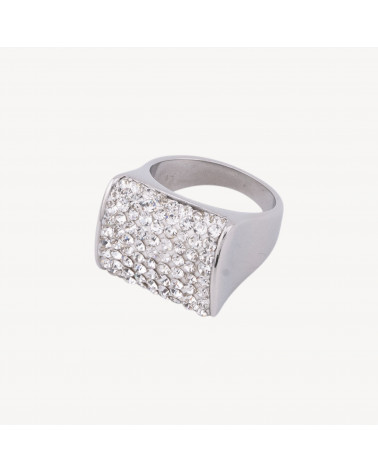 Anello In Acciaio Collezione Zaira Con Zirconi MOD.5 Misura 7-ANELLI BIJOUX | Worldofjewel.com