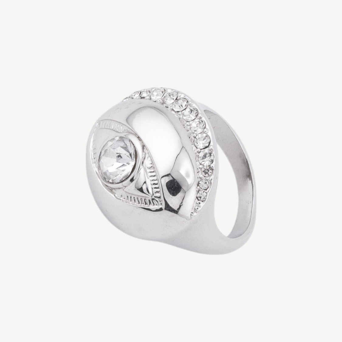 Anello In Acciaio Collezione Zaira Con Zirconi MOD.7 Misura 8-ANELLI BIJOUX | Worldofjewel.com