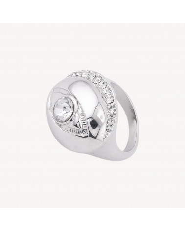Anello In Acciaio Collezione Zaira Con Zirconi MOD.7 Misura 8-ANELLI BIJOUX | Worldofjewel.com
