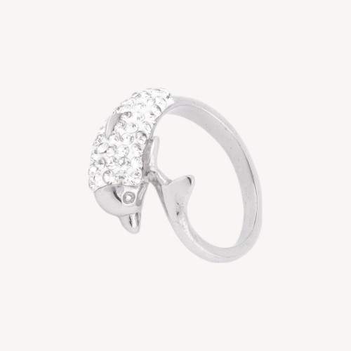 Bague en acier de la collection Zaira avec zircone, MOD.8, taille 7