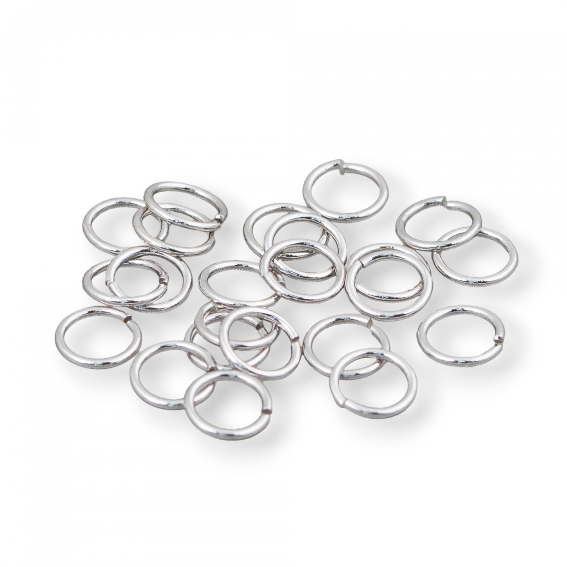 Contromaglia Anellini Di Argento 925 Aperti 6mm Filo 1,0mm 5gr Rodiato 60pz Ca-OFFENE RINGE | Worldofjewel.com