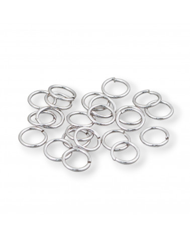 Contromaglia Anellini Di Argento 925 Aperti 6mm Filo 1,0mm 5gr Rodiato 60pz Ca-OFFENE RINGE | Worldofjewel.com
