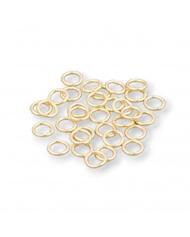 Contromaglia Anellini Di Argento 925 Saldati 4mm Filo 0,7mm 5gr Dorato Scuro 180pz Ca-GESCHWEISSTE RINGE | Worldofjewel.com