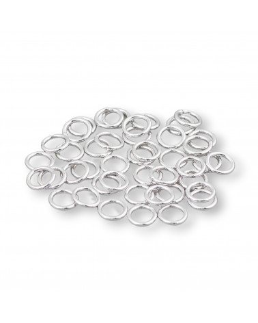 Contromaglia Anellini Di Argento 925 Saldati 5mm Filo 0,8mm 5gr Rodiato 105pz Ca-GESCHWEISSTE RINGE | Worldofjewel.com