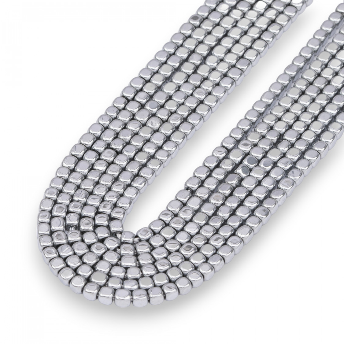 Cube biseauté d'hématite argentée 4 mm-HÉMATITE | Worldofjewel.com