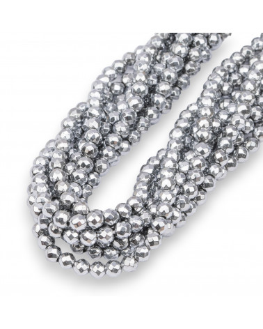 Ematite Argentato Perlina Tonda Sfaccettata 4mm-EMATITE ARGENTATO | Worldofjewel.com