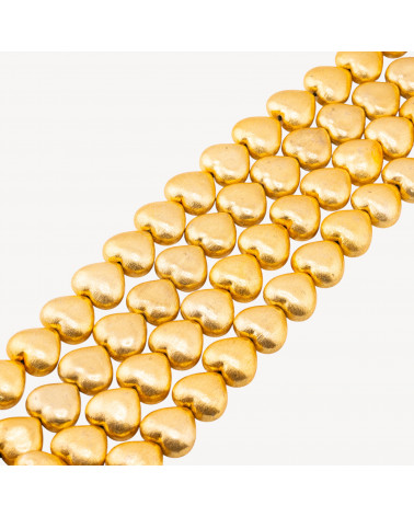 Perline Di Bronzo Spazzolato Dorato Cuore 20mm-PERLES DORÉES | Worldofjewel.com