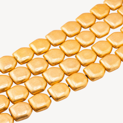 Brushed Bronze Beads Irregular Hexagon 24x26mm