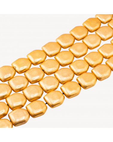 Perline Di Bronzo Spazzolato Dorato Esagono Irregolare 24x26mm-PERLES DORÉES | Worldofjewel.com
