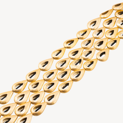 Brushed Bronze Beads Gold Drop 16x21mm