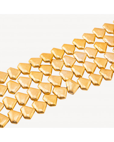 Perline Di Bronzo Spazzolato Dorato Pentagono Irregolare 22x17mm-PERLES DORÉES | Worldofjewel.com