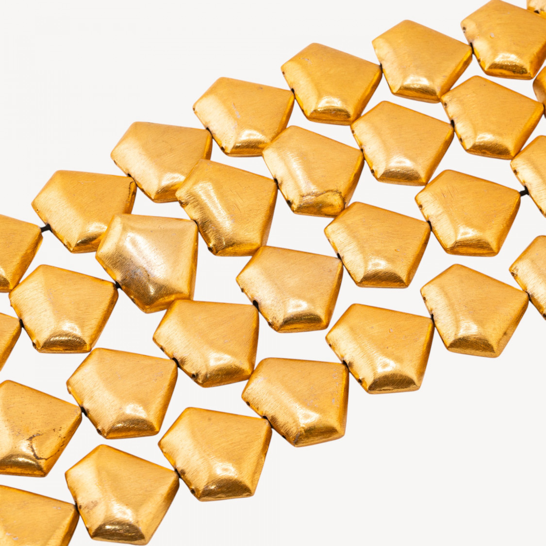 Perline Di Bronzo Spazzolato Dorato Pentagono Irregolare 33x29mm-PERLES DORÉES | Worldofjewel.com