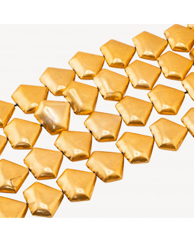 Perline Di Bronzo Spazzolato Dorato Pentagono Irregolare 33x29mm-PERLES DORÉES | Worldofjewel.com