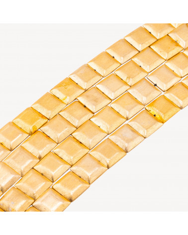 Perline Di Bronzo Spazzolato Dorato Quadrato 20mm-PERLES DORÉES | Worldofjewel.com