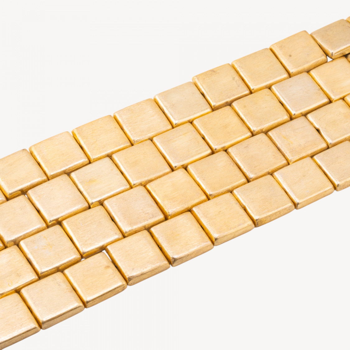 Perline Di Bronzo Spazzolato Dorato Quadrato Piatto 20mm-PERLES DORÉES | Worldofjewel.com