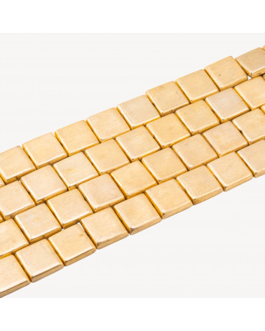 Perline Di Bronzo Spazzolato Dorato Quadrato Piatto 20mm-PERLES DORÉES | Worldofjewel.com