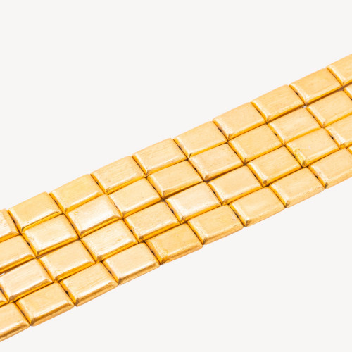 Brushed Bronze Beads Rectangle 12x19mm