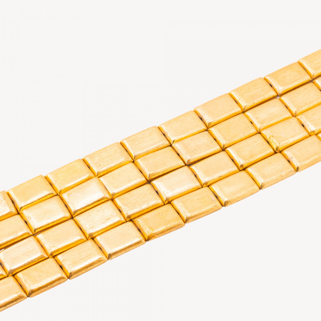 Perline Di Bronzo Spazzolato Dorato Rettangolo 12x19mm-PERLINE DORATE | Worldofjewel.com