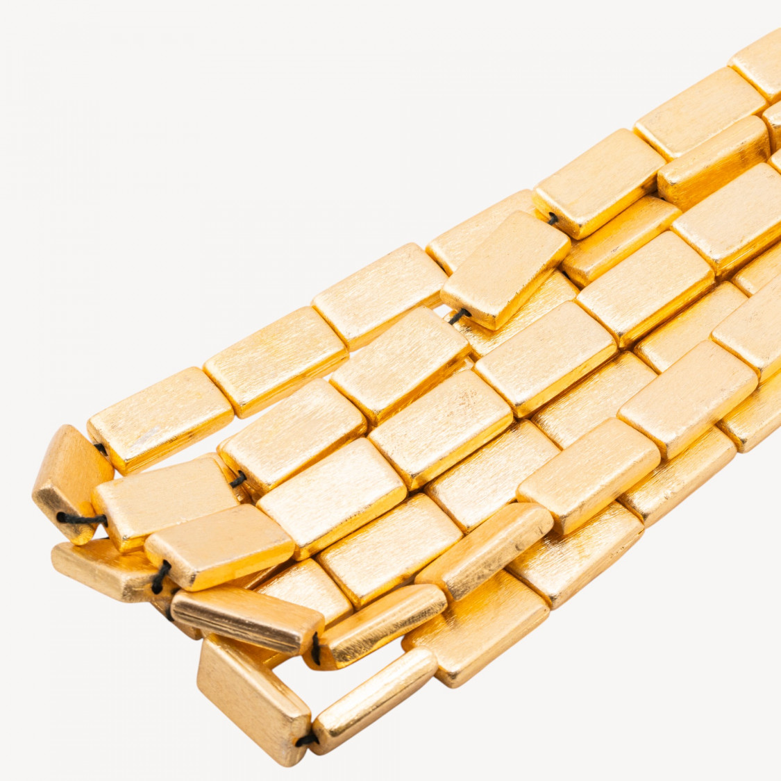 Cuentas rectangulares de bronce cepillado de 12 x 24 mm-CUENTAS DE ORO | Worldofjewel.com