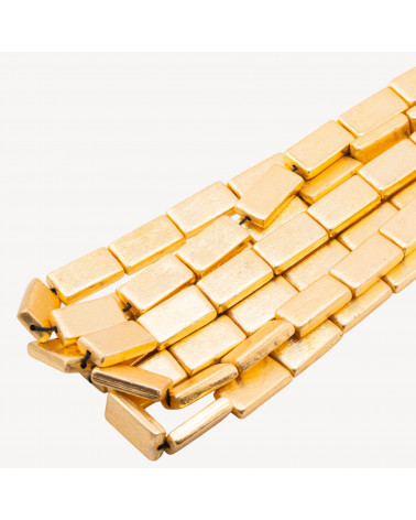 Perline Di Bronzo Spazzolato Dorato Rettangolo 12x24mm-PERLES DORÉES | Worldofjewel.com