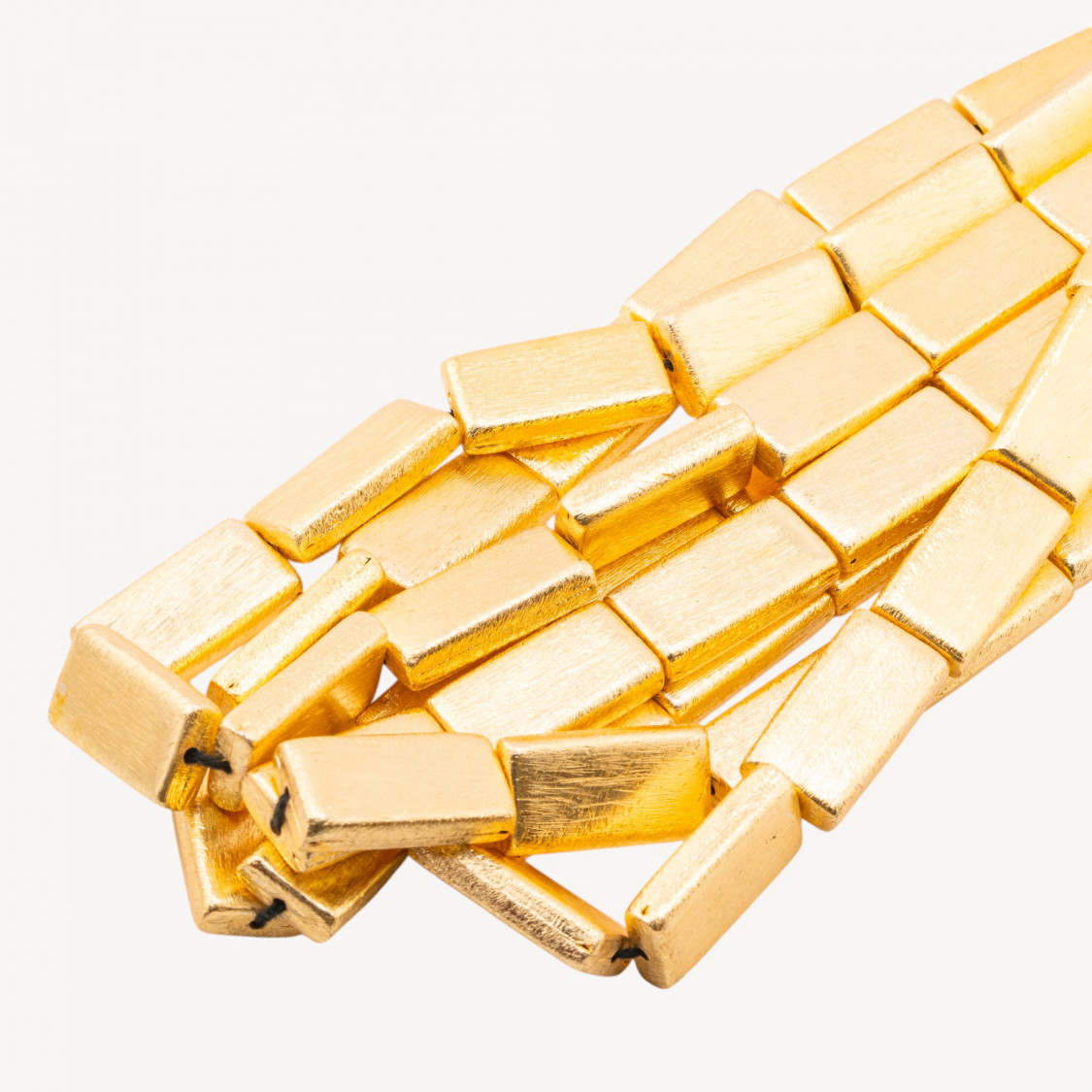 Perles rectangulaires en bronze brossé 13x26mm-PERLES DORÉES | Worldofjewel.com