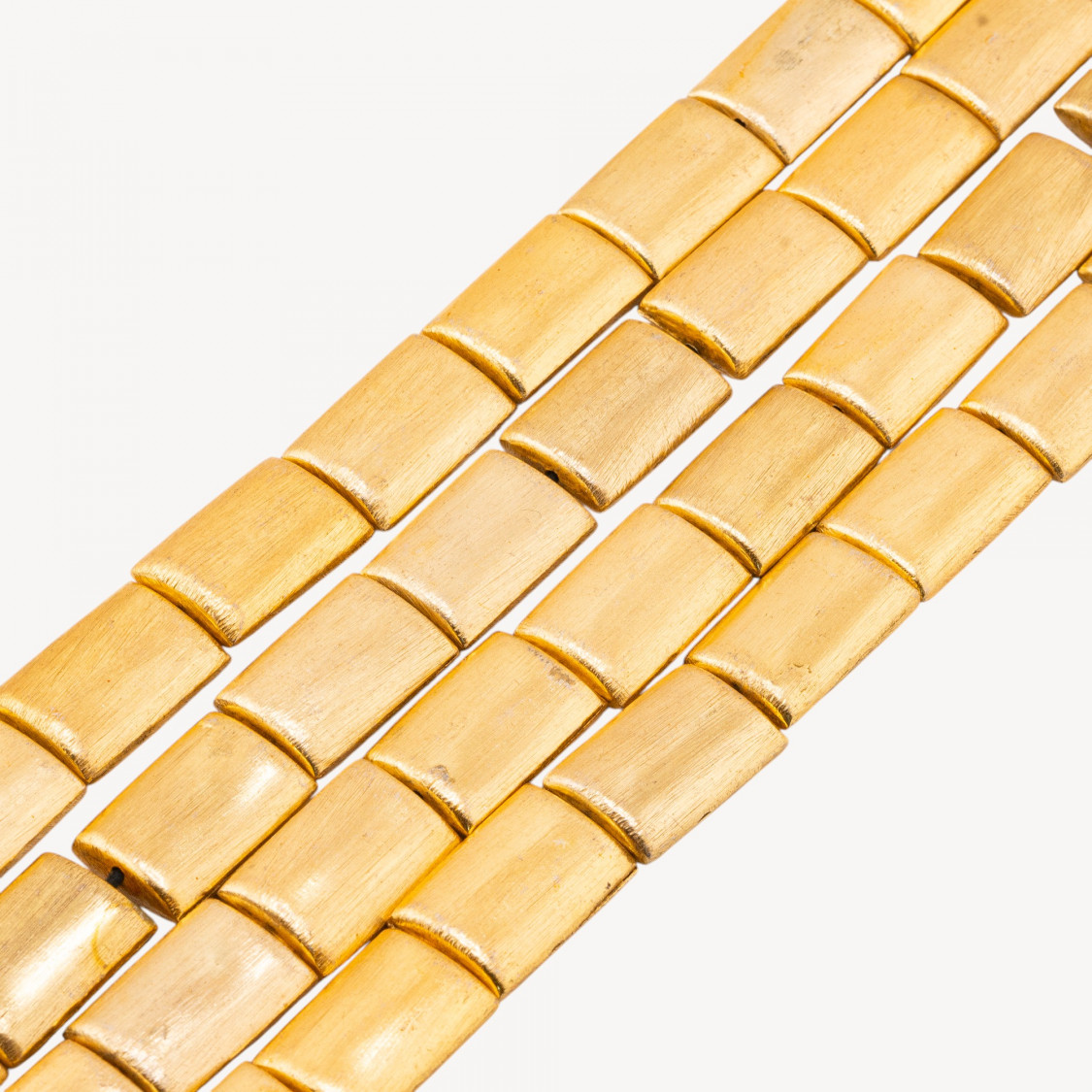 Perles rectangulaires en bronze brossé 15x20 mm-PERLES DORÉES | Worldofjewel.com