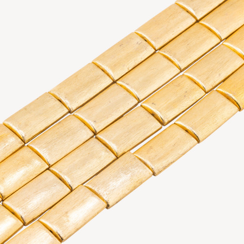 Perles rectangulaires en bronze brossé 15x27mm