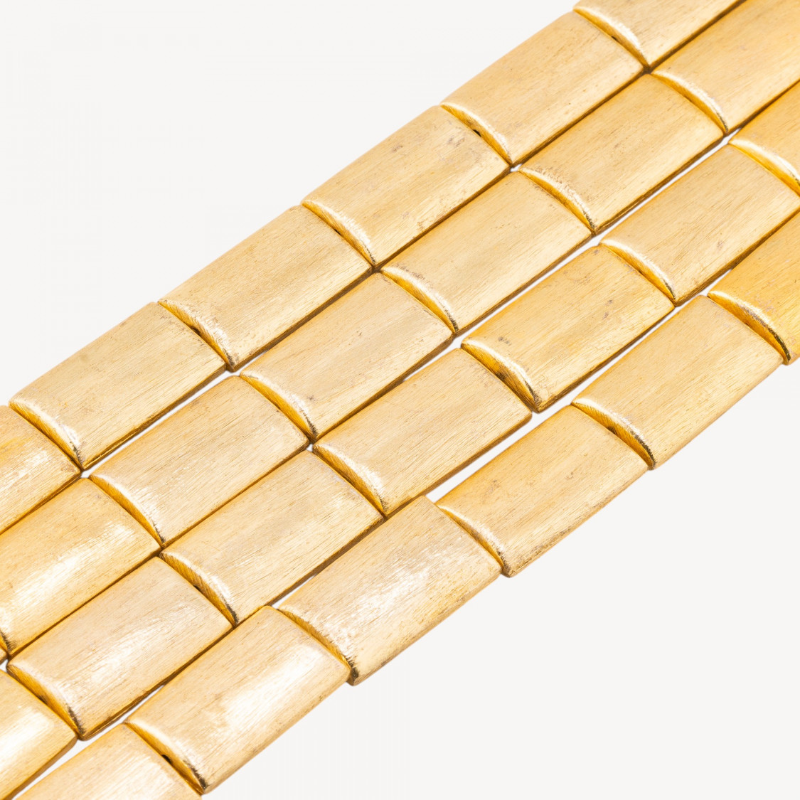 Perline Di Bronzo Spazzolato Dorato Rettangolo 15x27mm-PERLES DORÉES | Worldofjewel.com