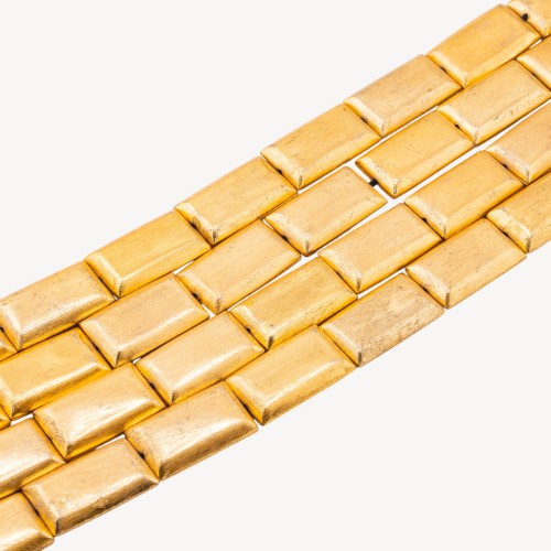 Perles rectangulaires en bronze brossé 19x32mm