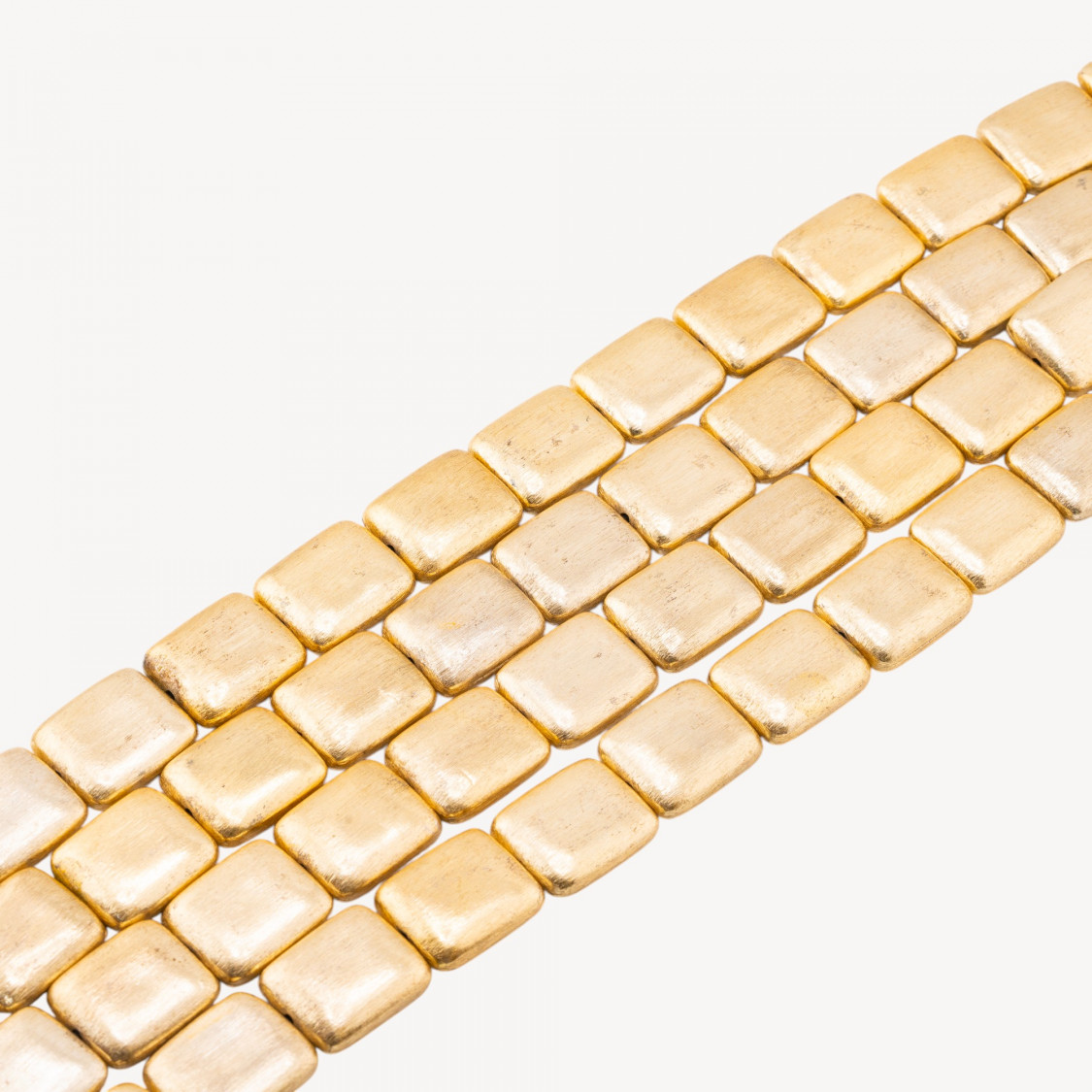 Perline Di Bronzo Spazzolato Dorato Rettangolo Smussato 16x20mm-PERLES DORÉES | Worldofjewel.com