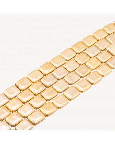 Perline Di Bronzo Spazzolato Dorato Rettangolo Smussato 16x20mm-PERLES DORÉES | Worldofjewel.com