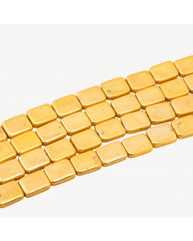 Perline Di Bronzo Spazzolato Dorato Rettangolo Smussato 16x21mm-PERLES DORÉES | Worldofjewel.com