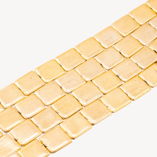 Brushed Bronze Beads Golden Beveled Rectangle 20x23mm