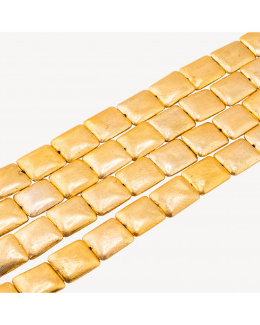 Perline Di Bronzo Spazzolato Dorato Rettangolo Smussato 20x24mm-PERLES DORÉES | Worldofjewel.com
