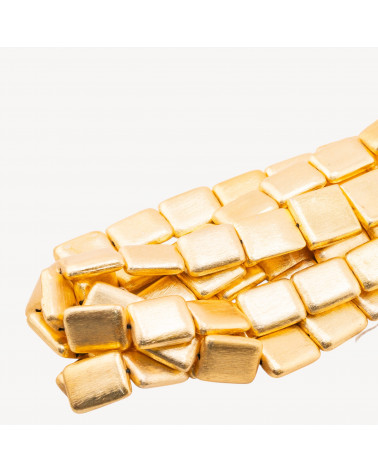 Perline Di Bronzo Spazzolato Dorato Rettangolo Smussato 20x25mm-PERLES DORÉES | Worldofjewel.com