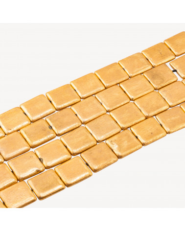 Perline Di Bronzo Spazzolato Dorato Rettangolo Smussato 23x26mm-PERLES DORÉES | Worldofjewel.com